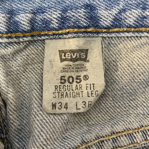 Vintage Levi's 505 Regular Fit Straight Leg Jeans Size 34x36 100% Cotton - Picture 7 of 7